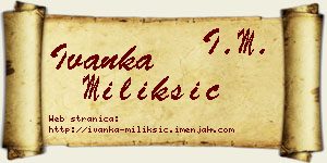 Ivanka Milikšić vizit kartica
